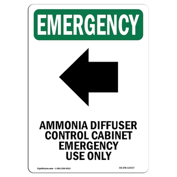 Signmission OSHA EMERGENCY, 5" Height, Decal, 5" H, Portrait, OS-EM-D-35-V-10437 OS-EM-D-35-V-10437 - main